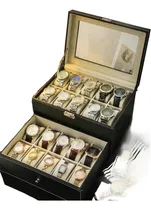Comprar Caja Porta Relojes De 20 Un. Organizador Estuche Relojes Negro