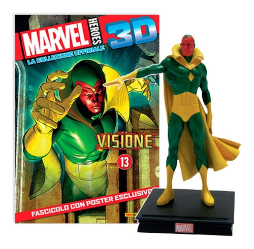 Marvel 3d Súper Héroes Figura Vision #16 + Poster Nueva