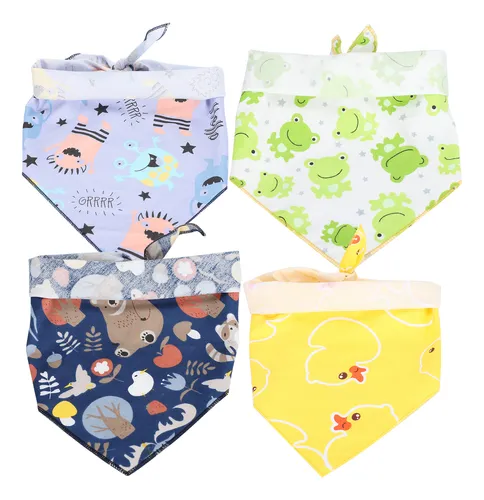 Babero Triangular Para Mascotas, 4 Piezas, Estilo Estampado,