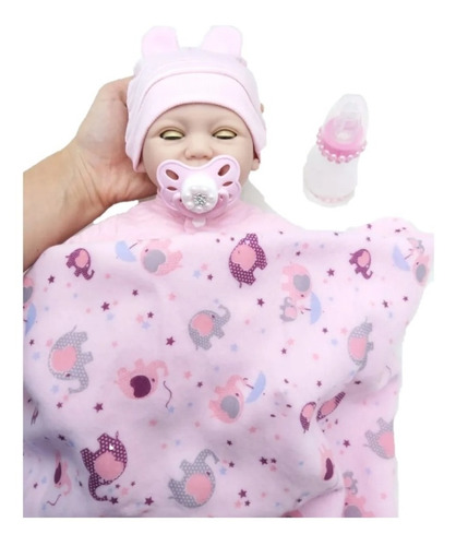 Imagem 2 de 10 de Boneca Abre Fecha Olho Newborn C Chupeta Magnetica Mamadeira