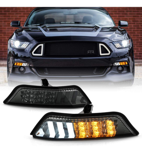 Para Ford Mustang Lente Ahumada Led Parachoque Luz Señal