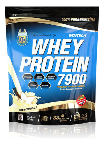  Whey Protein 7900 Gentech Sabor Vainilla De 1 Kilo