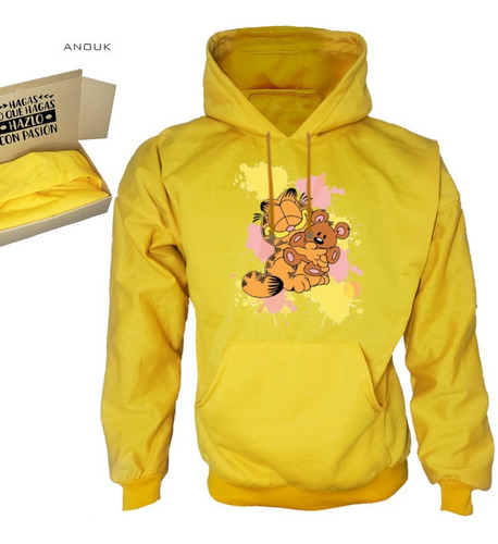 Imagen 6 de 10 de Buzo Hoodie Personalizado Saco Garfield Estampado Unisex