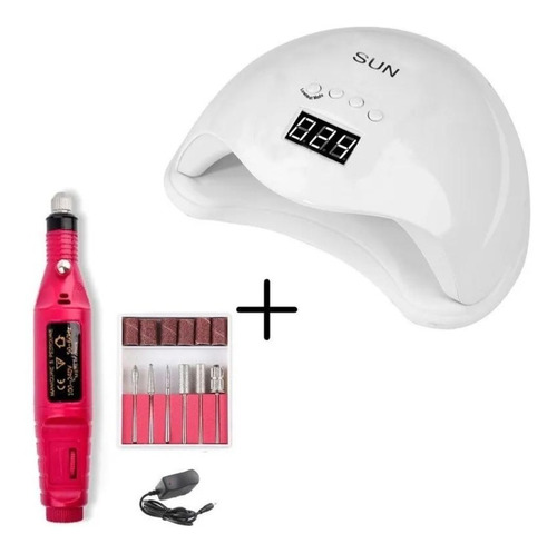 Lampara Secado De Uñas Uv Led 48w + Kit Pulidor De Uñas