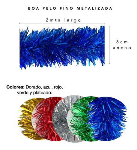 Imagen 2 de 10 de Boa Guirnalda Gofrada Navideña 2mts X 8cm Color Navidad