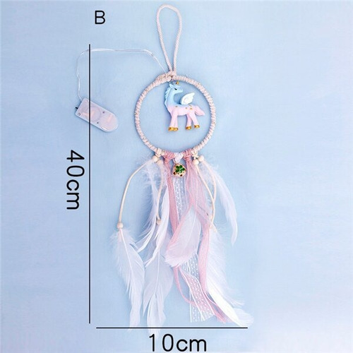 Atrapasueños De Unicornio Con Luces Led