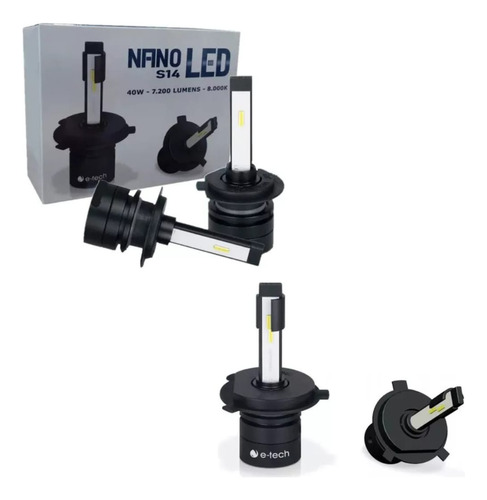 Kit Lâmpada Super Led H1 Nano 7200 Lm 8k Ultra Forte Farol