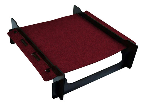 Cama Suspensa Para Pets - Feltro Vermelho Grená