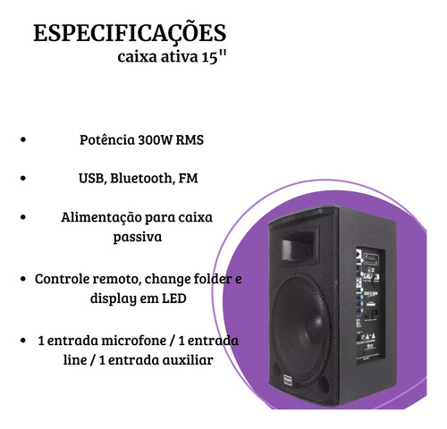 Kit Som Ativa Passiva Saga 15 Mesa 16 Canais 256 Fx Dsp