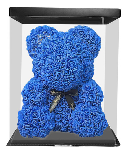 Flor Urso Flores Artificiais Dia Dos Namorados Azul-marinho