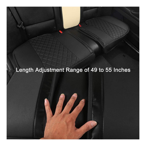 Funda De Cuero De Pu De Lujo Para Asiento De Trasero Negro