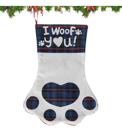 Calcetín Navideño Con Estampado De Pata Calcetín Con Estampa