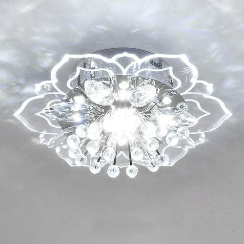 Lâmpada De Teto Led Liu Crystal C/formato De Flor, Branca