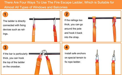 Escalera De Escape Para Incendios Plegable Portatil 3 Metros