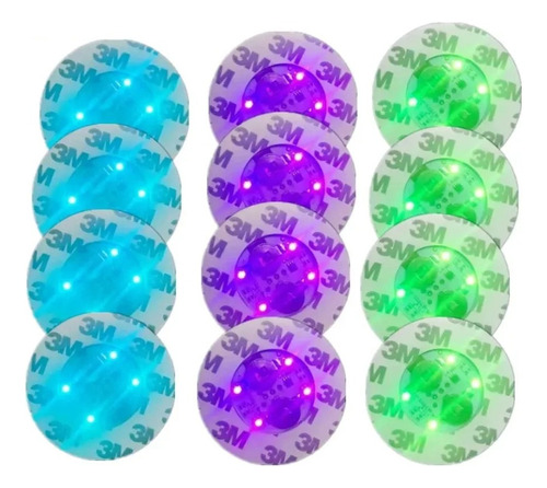 Set 10 Pz Posavasos Con Luz Led Para Bebidas Decoración 6cm