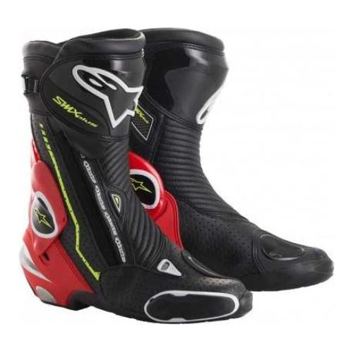 Botas Para Motociclista Alpinestars Smx Plus Bk Rd Fl Wh Ye