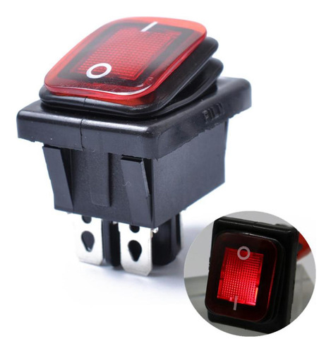 2 Encendido Apagado Interruptor Dpst 12v Rojo