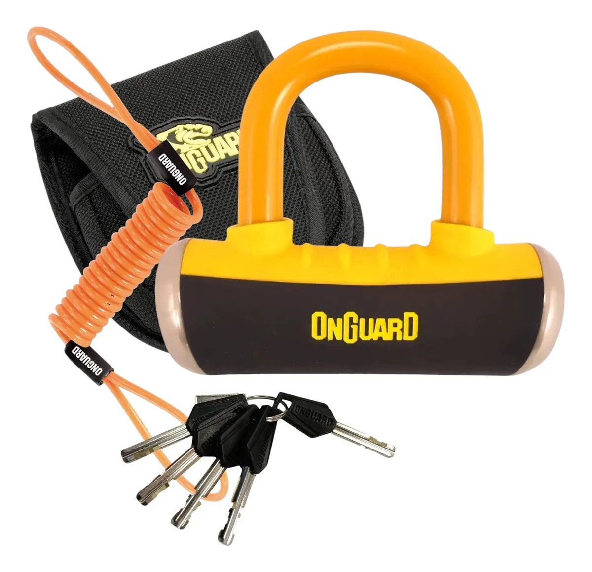 Candado De Disco Onguard Boxer 8048c Para Moto Amarillo