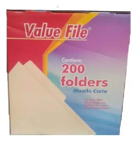 Folders Tamaño Carta  200 Piezas Value File