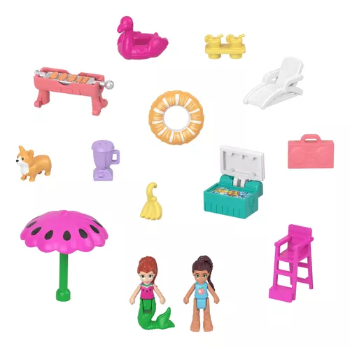 Polly Pocket Conjunto de Brinquedo Estojo Adventure World Festa do