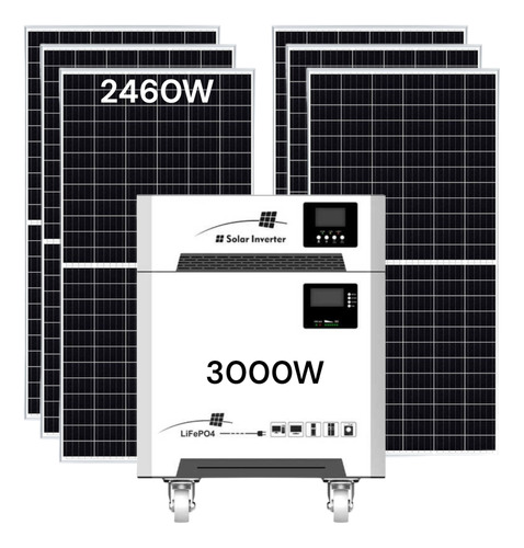 Kit Solar Portátil Autoinstalable 3000w Ups Batería Litio 