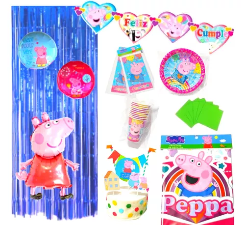 Combo Kit Cumpleaños Peppa Pig Para 20 Niños