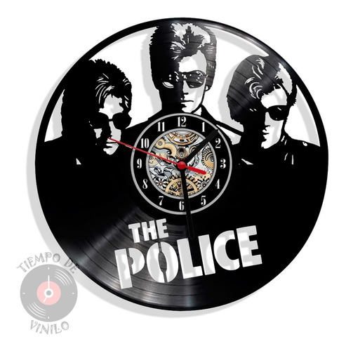 Reloj De Pared Elaborado En Disco De Lp Ref. The Police