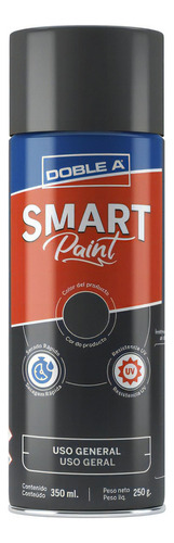 Pintura Aerosol Uso General Smart Paint 350ml /250gr Doble A Color Negro Mate