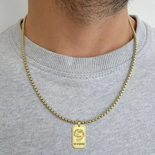 Collar Para Hombre Y Mujer Dije Guason Joker Acero Color Oro