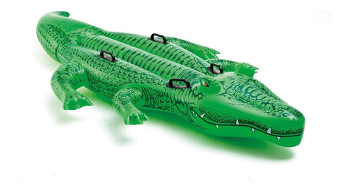 Bote Inflável Infantil Intex Jacaré 203cm Até 80kg Verde