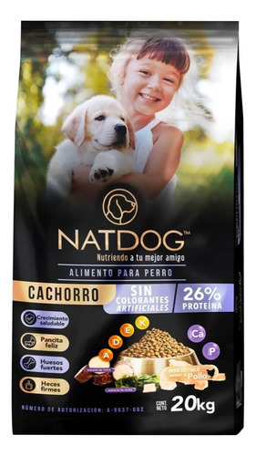Croquetas Perro Alimento 20 Kg Natdog Cachorro Premium