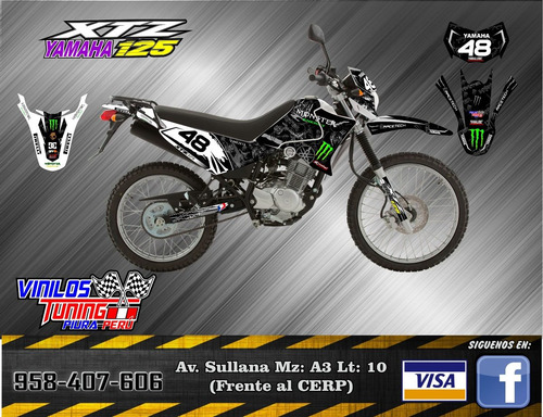 Imagen 6 de 9 de Stickerts Moto Yamaha Xtz 125, Pegatinas, Calcas, Vinilos