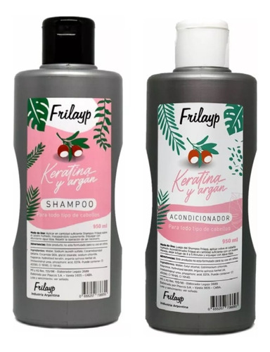 Shampoo + Acondicionador Keratina Y Argan X 970 Ml