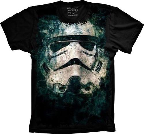 Camiseta Plus Size Do G1 Ao G3  Preta Star Wars Stormtrooper