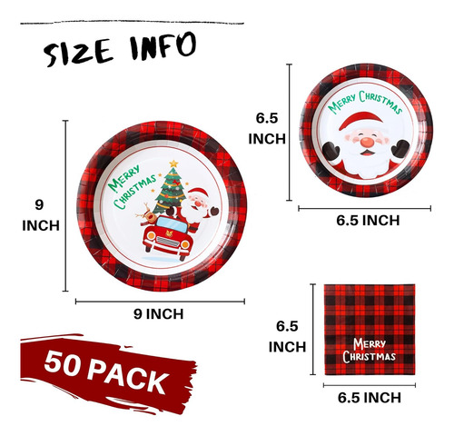 Winoo Design Juego De Platos Y Servilletas De Navidad A Gran