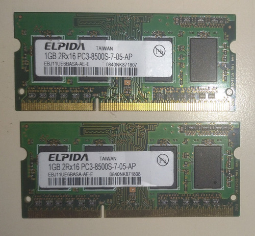 Memorias Ram De 1gb Ddr3 1067 Mhz Para Laptop, Usadas