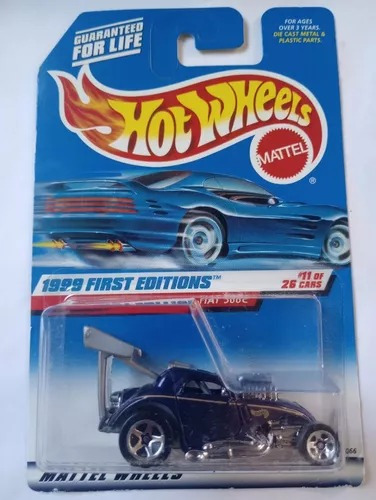 Hot Wheels Diecast Fiat 500c Firs Editions 1999 Vintage Azul