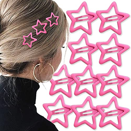 Clips De Pelo Rosa Estrella Para Las Niñas Lindo Yhx9e