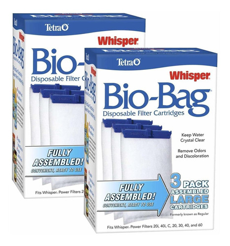  Whisper Assembled Biobag Filter Cartridges, Large, Cou...