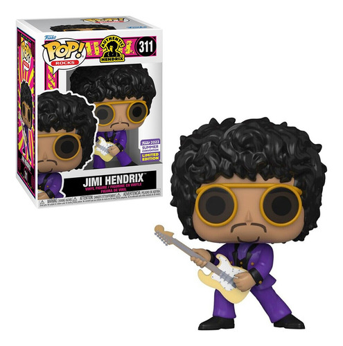 Funko Pop! Rocks Jimi Hendrix Purple Sdcc Exclusive #311 