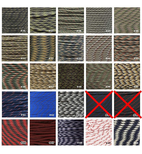 Paracord 10 Metros Cuerda 550 Tipo3 - 50 Colores Made In Usa