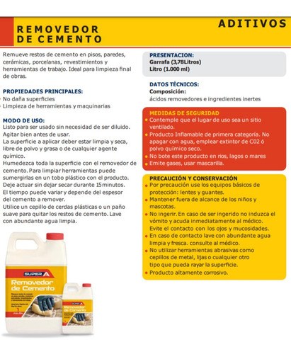 Super A Removedor De Cemento Galon