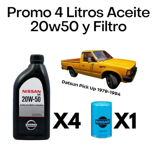 4 Litros De Aceite Y Filtro Pick Up 1984 Nissan