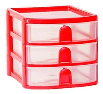 Comprar Cajonera X3 Cajones Bajos Y Tapa Lisa Color Rojo