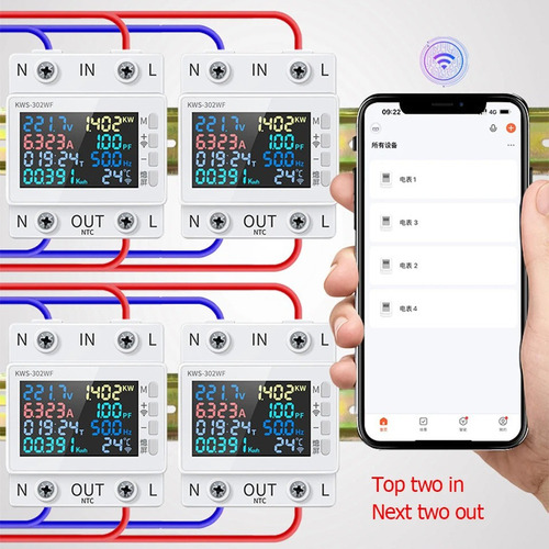 Z Medidor De Potencia Y Corriente Wifi Appcontrol 8 En 1