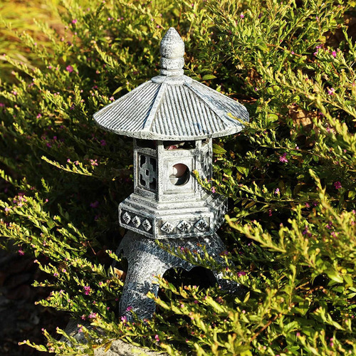 Estatua De Luz De Jardín Linterna De Pagoda Solar Duradera