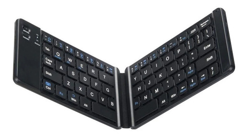 Teclado Portátil Dobravel Bolsa Sem Fio Compacto Bluetooth Cor de teclado Preto