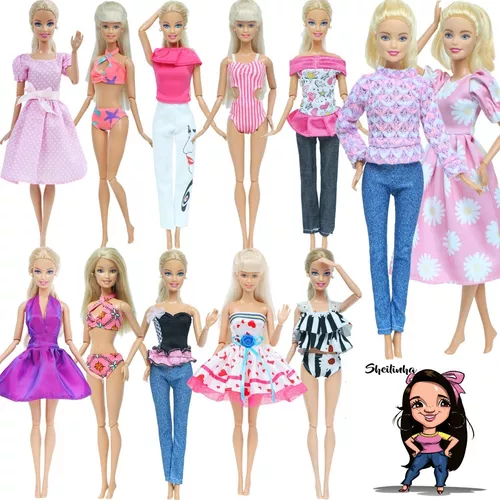 3 itens/lote roupas para barbie jogo vestir roupa topos calças 30