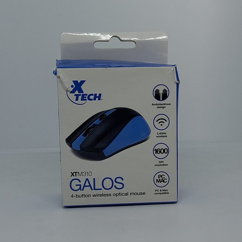 Xtech Mouse Inalambrico 3d 4 Botones 2,4ghz Azul (openbox)