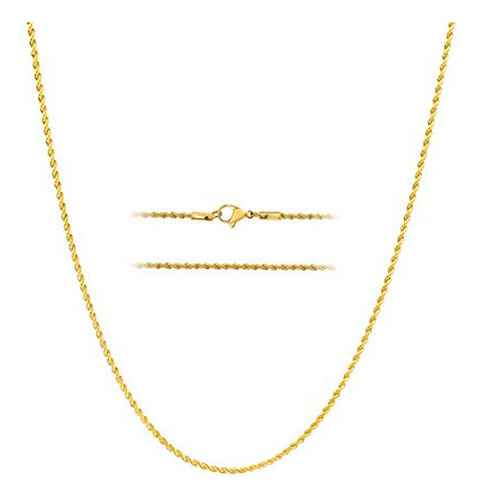 Collar Cadena Dorada En Acero Inoxidable Kisper 18k.